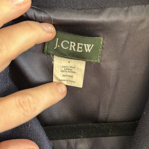 JCREW NAVY WOOL PEA COAT SIZE 4 - Picture 3 of 7